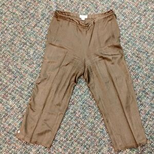 Tommy Bahama Brown 100% silk vacation capris